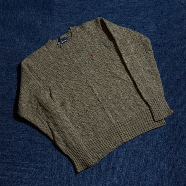 폴로 랄프로렌 브라운 케이블 니트