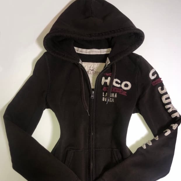 대대장 홀리스터 초코브라운 딱붙핏 투웨이 후드집업 S