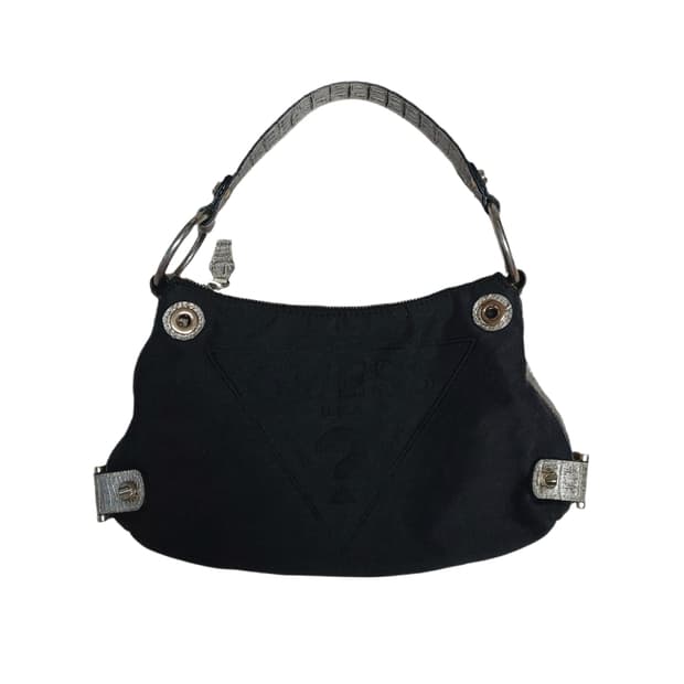 게스 y2k 코튼 숄더백 블랙