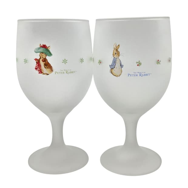 90s 피터래빗 불투명 볼드 와인잔 2p세트