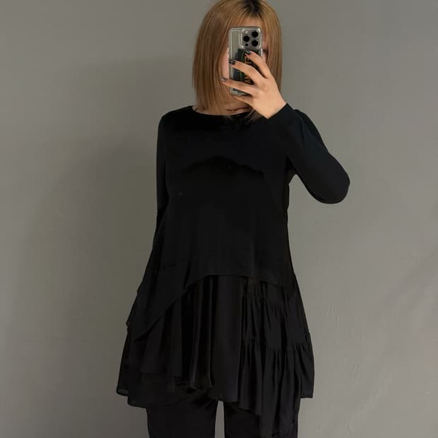 Gomme layered detail long sleeve 