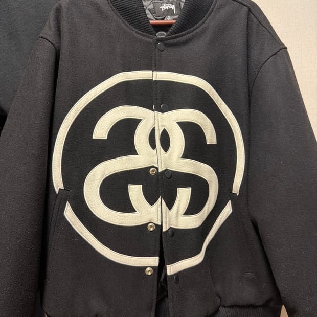 스투시 SS 링크 바시티 자켓 블랙