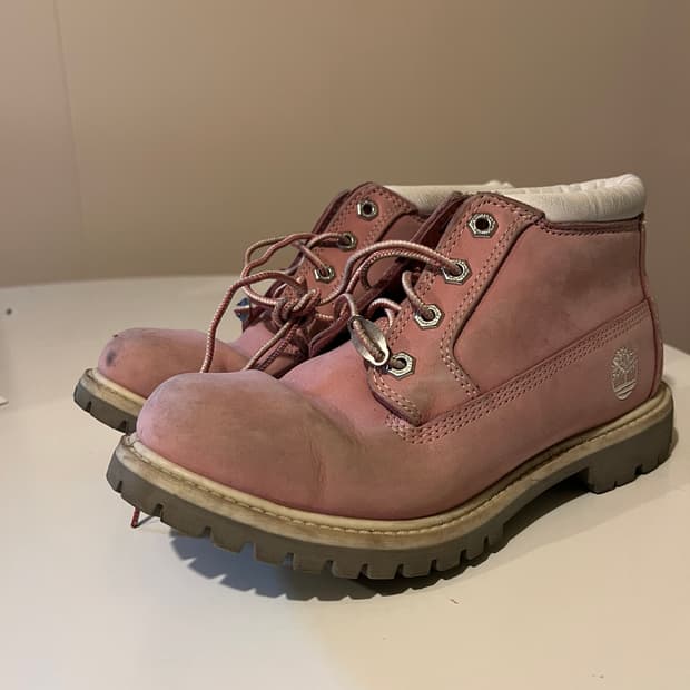 팀버랜드 넬리 워터프루프 추카 부츠 미디엄 핑크