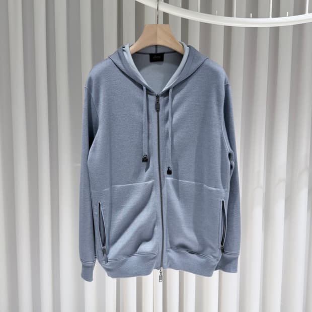 (S+/50) / 브리오니 페트롤리엄 블루 캐시미어 실크 코튼 리버시블