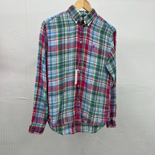 [L] POLO RALPH LAUREN LINEN CHECK SHIRT