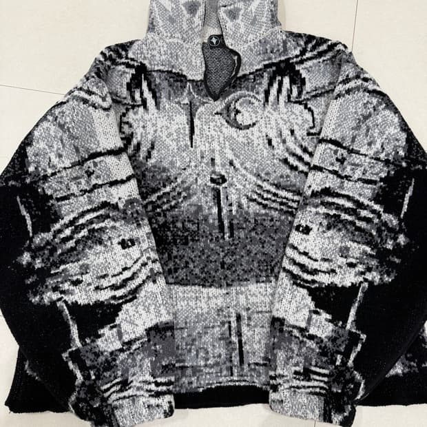 떠그클럽 워리어 니트집업 3사이즈