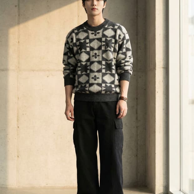 입생로랑(YSL) 퓨어옴므 빈티지 패턴 니트