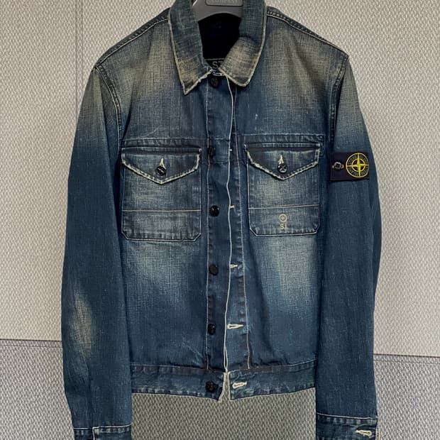 (특A급) 스톤아일랜드 와펜 데님 청자켓 (조끼 탈부착) XL