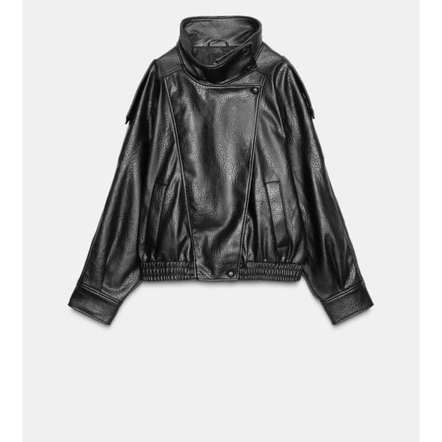 (새상품) 자라 페이크 레더 점퍼 XS