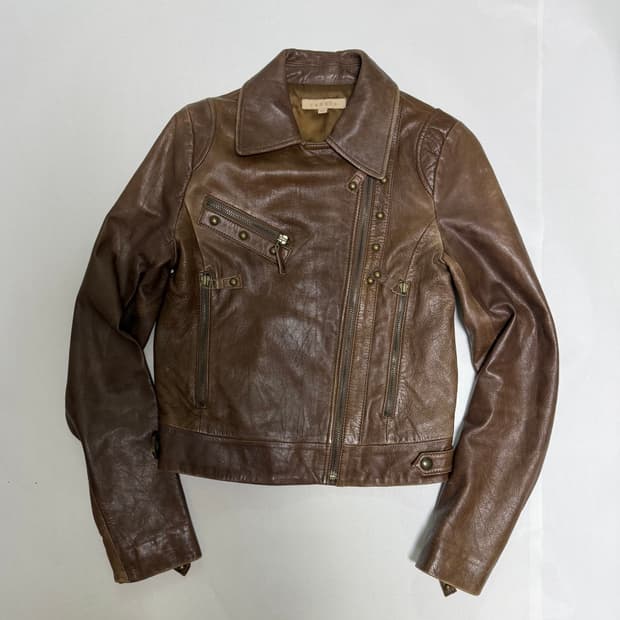 산드로 크롭 라이더자켓