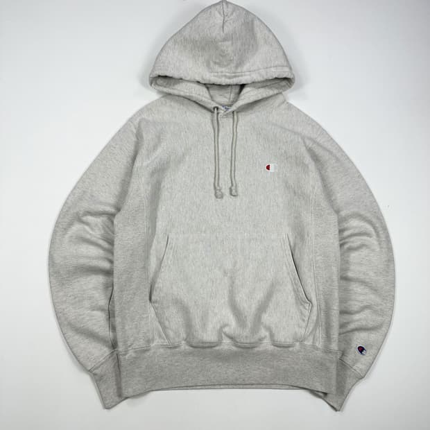 챔피온 리버스위브 베이직 헤비코튼 후드티 그레이 S