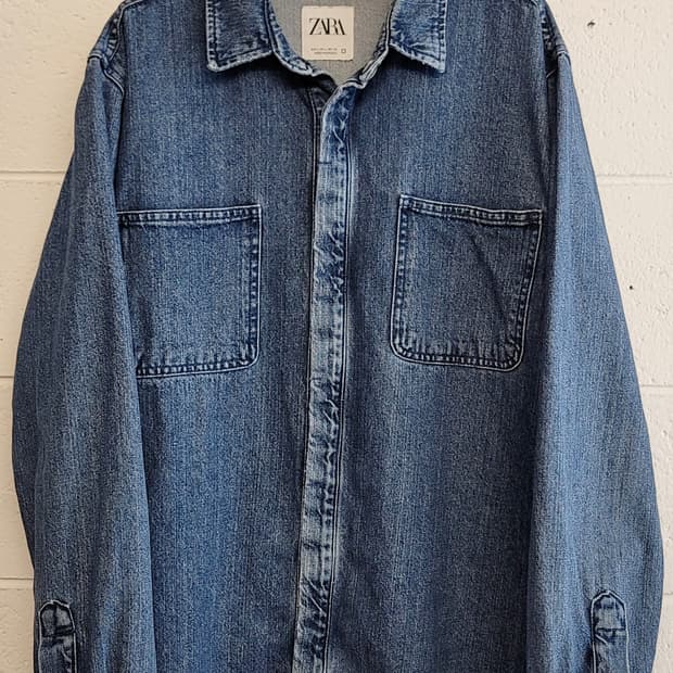 자라(ZARA) 릴렉스드핏 리얼 헤비데님 셔츠형자켓(셔켓) 판매