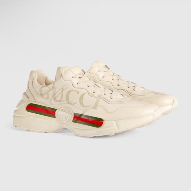 [GUCCI] 롸이톤 로고 레더 스니커즈 (UK 6.5)