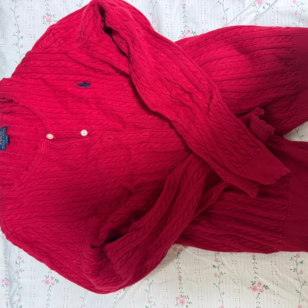 폴로꽈배기가디건