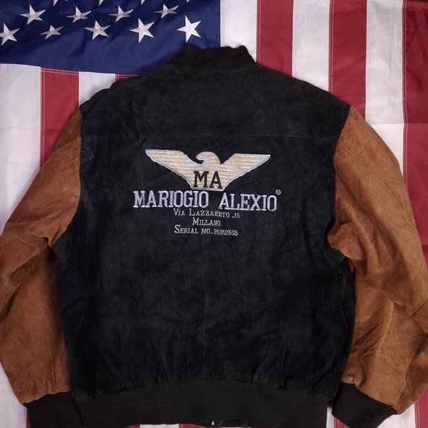 MARIOGIO ALEXIO 리얼 스웨이드 배색 자켓