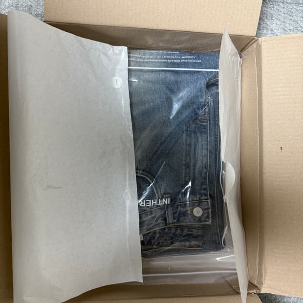 새상품) 인더로우 5PK 와이드 테이퍼드 데님팬츠 빈티지블루 1