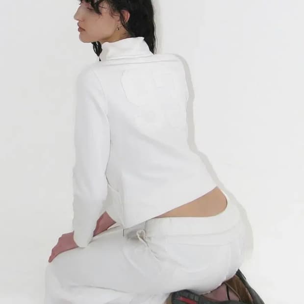 파르티멘토 우먼 / 컷오프 93 언발란스드 트랙 집업 - 오프 화이트