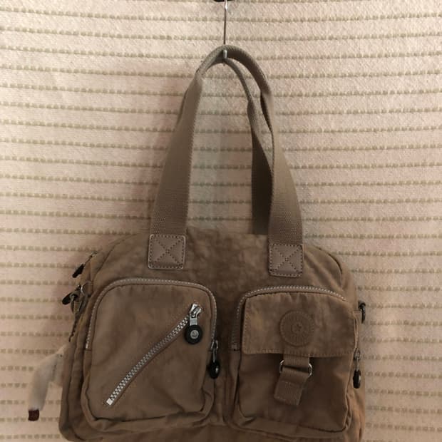 빈티지 키플링 Y2K 다크 베이지 나일론 숄더백 토트백