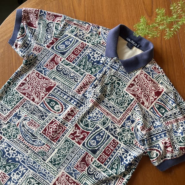 90's Nautica Ethnic Pattern 1/2 PK-T
