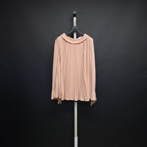 오즈세컨 춘하추 쉬폰 플리츠 긴팔블라우스 55