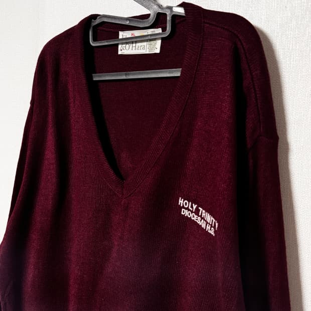 AL Flynn & O'Hara 멕시코 버건디 오버사이즈 니트