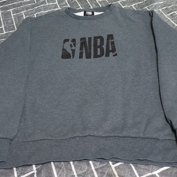 NBA 스탠다드 로고 기모 맨투맨 그레이 (XXL)