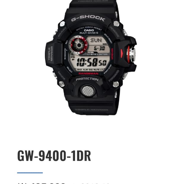 지샥 G-Shock 레인지맨 GW-9400-1DR