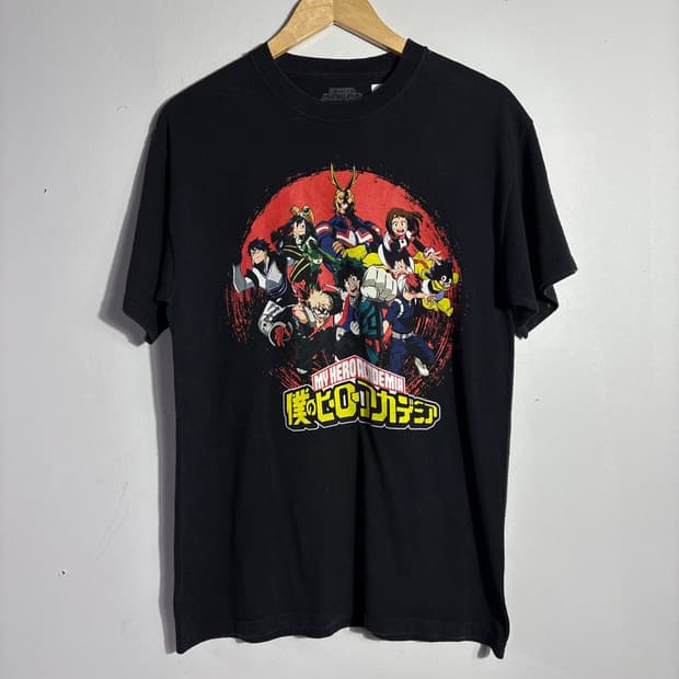 나의히어로아카데미아 캐릭터 프린팅 반팔티