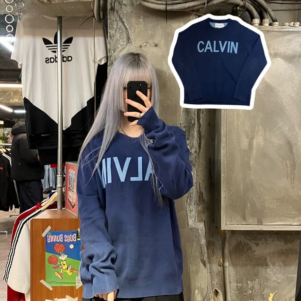 캘빈클라인 진스 로고 맨투맨 네이비 XL #csz2518