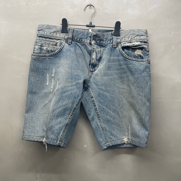 돌체 청바지 반바지 빈티지 워싱 데미지36