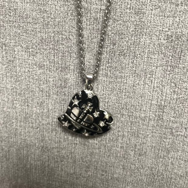 비비안웨스트우드 하트 orb 펜던트 목걸이 네크리스