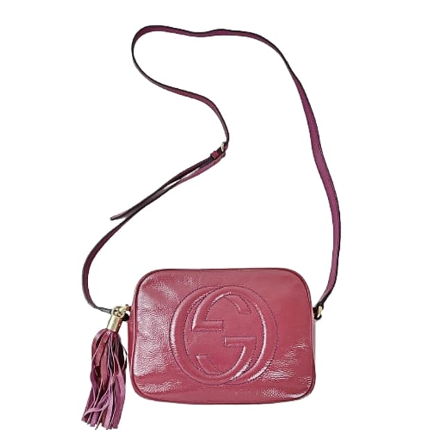 정품 구찌 소호 페이던트가죽 디스코백 바이올렛 스몰