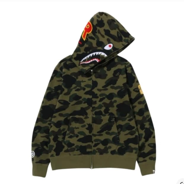 베이프 퍼스트 카모 세컨드 샤크 풀 집 후드 s