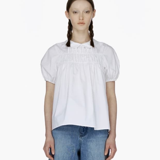 버뮬라 개더 카라 블라우스