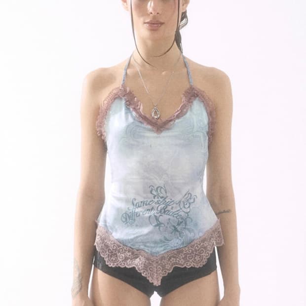 Badee Printing Halter Sleeveless 배디