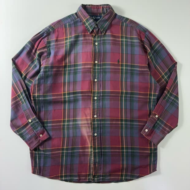 Polo  폴로 랄프로렌 자수 코튼 타탄체크 셔츠 