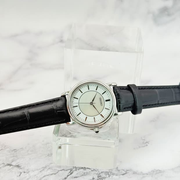 90s00s 빈티지 세이코 실버 쉘 다이얼 워치