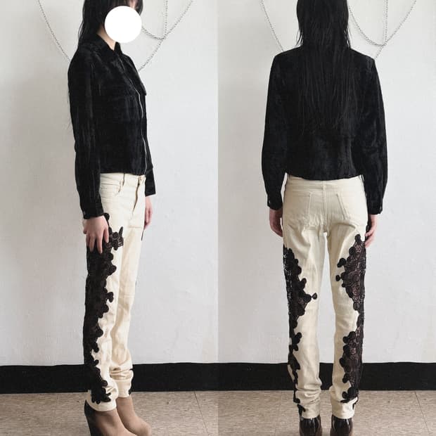 jpn vtg faux fur cropped zipper jacket