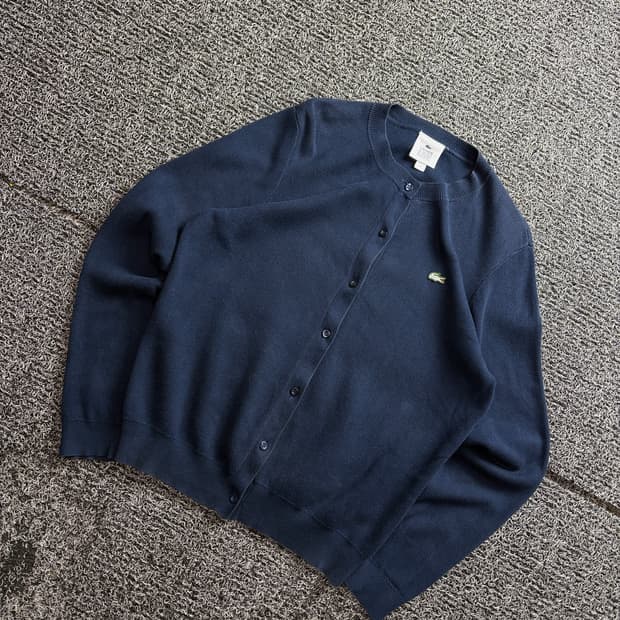 라코스테 시그니처 미니멀 코튼 가디건 2816