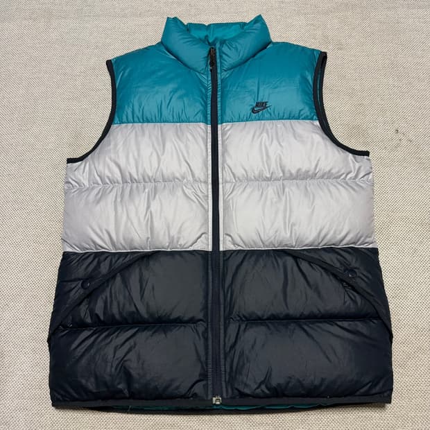 나이키 컬러블록 리버시블 패딩조끼