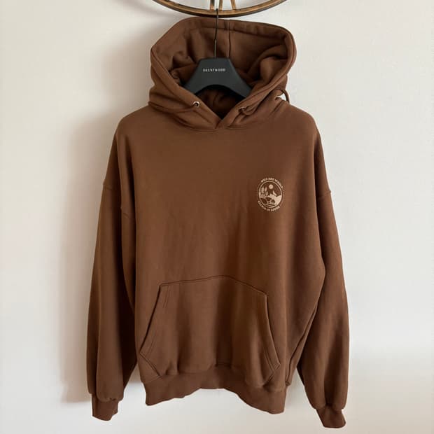 언더베이스 브라운 프린팅 후드티 M