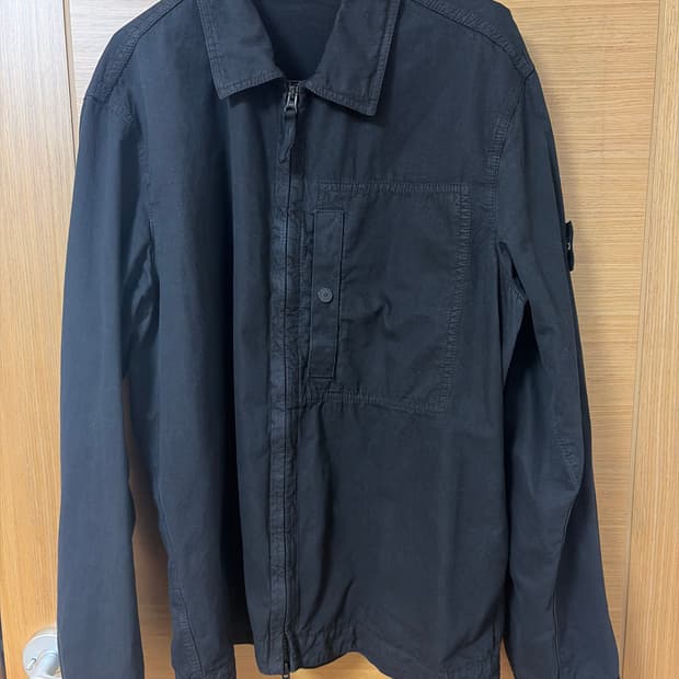 스톤아일랜드 25ss 브러쉬드 오가닉 코튼 오버셔츠 블랙