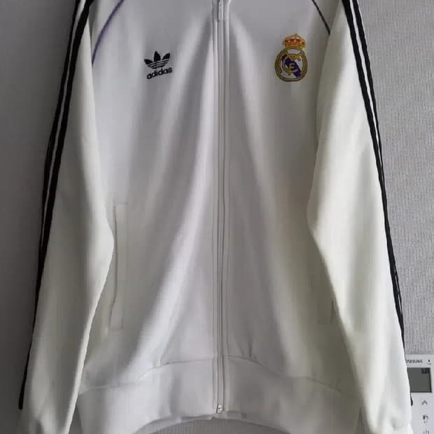 아디다스 레알마드리드 흰검 화이트 트랙탑 저지 져지집업 95/M