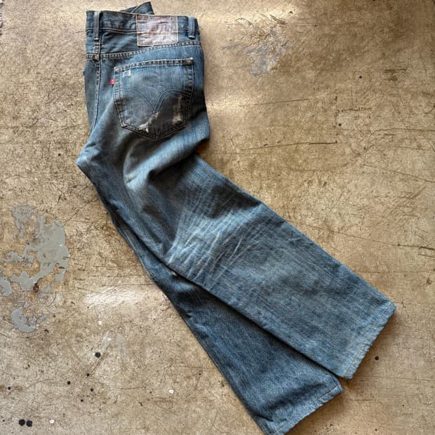 00s 리바이스 디스트로이드 워싱 데님