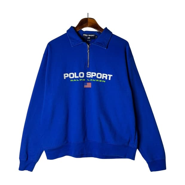 [POLO] 00s 폴로스포츠 스펠아웃 하프집업 맨투맨
