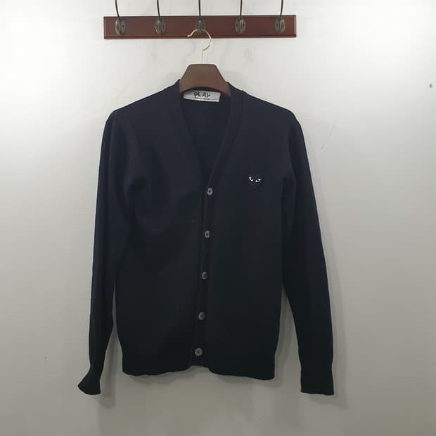 M 꼼데가르송 남성 블랙와펜 데일리 긴팔 니트 가디건