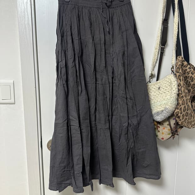 빈티지 모리 차콜 스커트