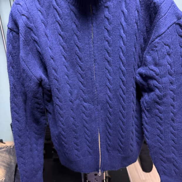 토니웩 슈퍼파인울 케이블니트집업 L사이즈