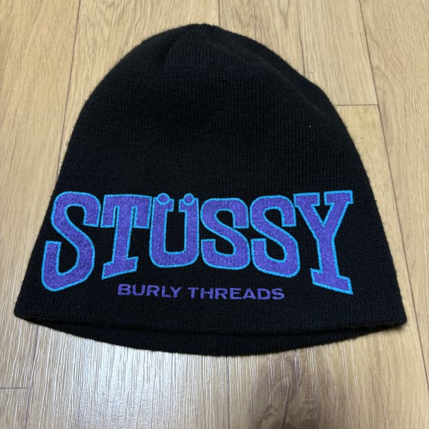 스투시 벌리 쓰레드 스컬캡 블랙(비니)