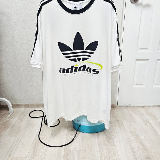 (110~115)2XL☆초대장급☆아디다스 파이어버드빅로고[흰검]링거반팔티